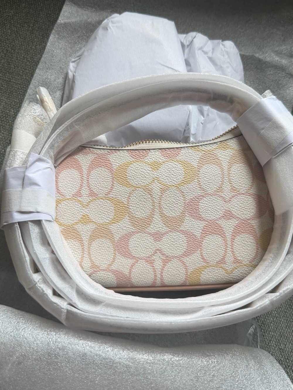 Coach Signature Pastel mini Teri Pink & Cream Shoulder Bag - Picture 5 of 10